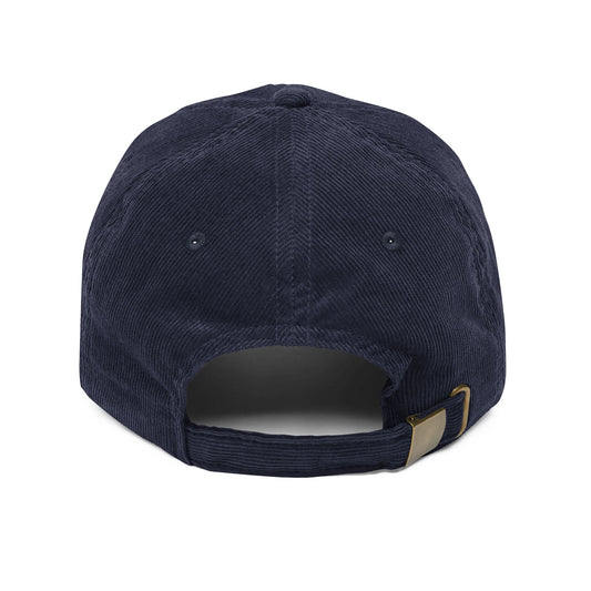 Prestige Boutique Vintage Corduroy Embroidered Cap  - Navy & Pink