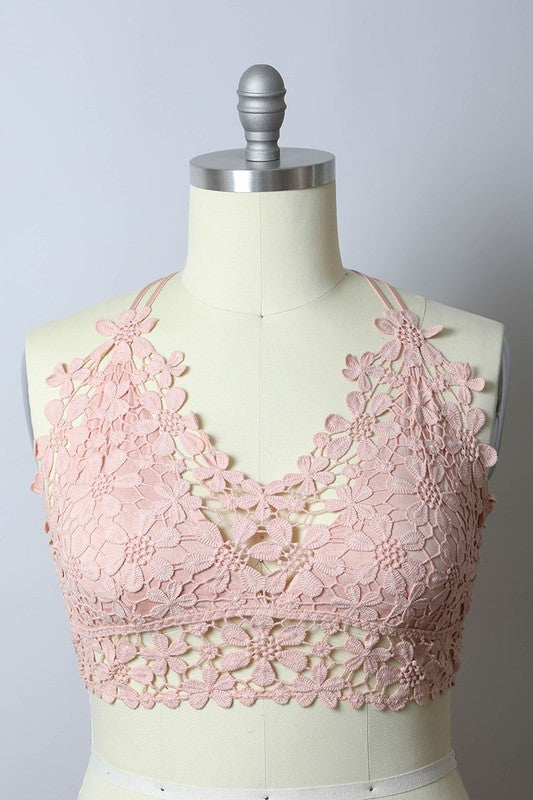Crochet Daisy Longline Bralette Plus size