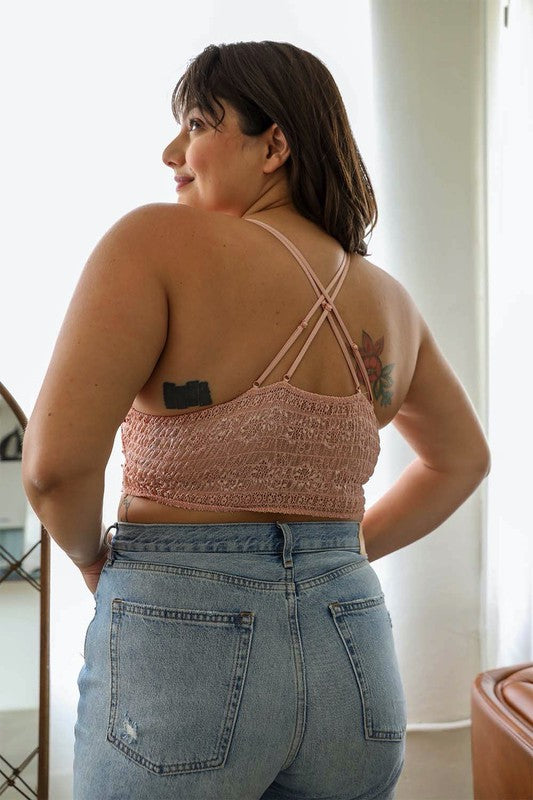 Crochet Daisy Longline Bralette Plus size