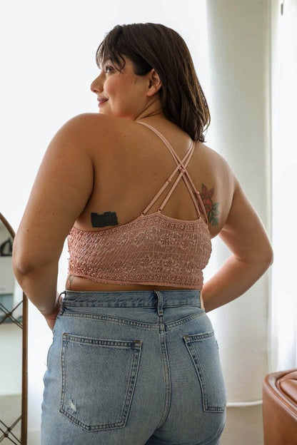 Crochet Daisy Longline Bralette Plus size