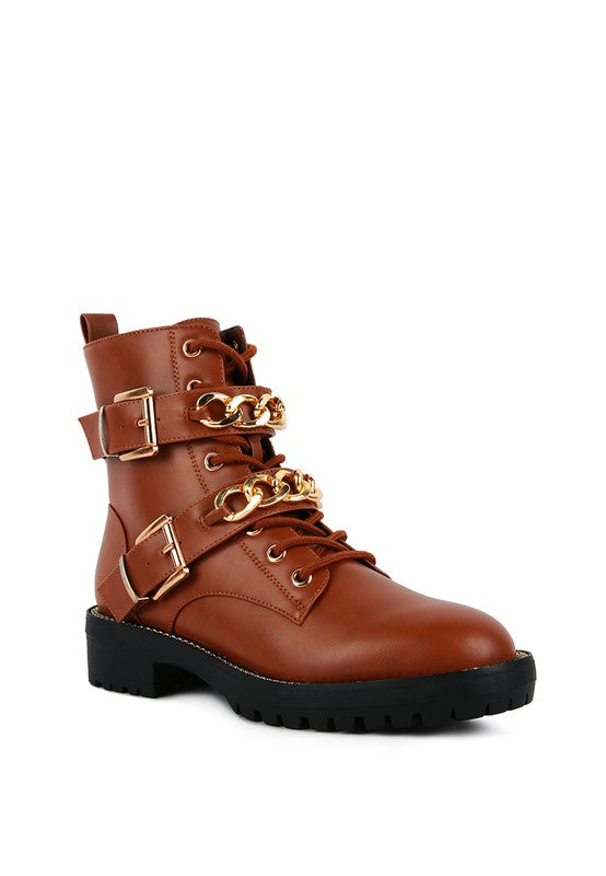 BILLY ATTA GIRL METAL CHAIN DETAIL BIKER BOOT