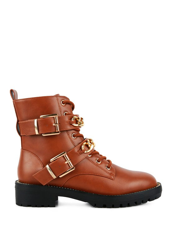 BILLY ATTA GIRL METAL CHAIN DETAIL BIKER BOOT