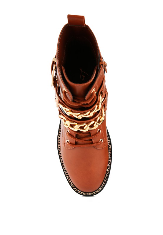 BILLY ATTA GIRL METAL CHAIN DETAIL BIKER BOOT