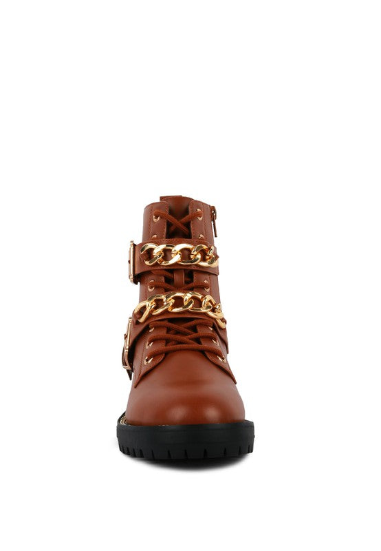 BILLY ATTA GIRL METAL CHAIN DETAIL BIKER BOOT