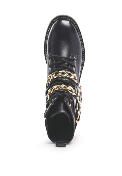 BILLY ATTA GIRL METAL CHAIN DETAIL BIKER BOOT