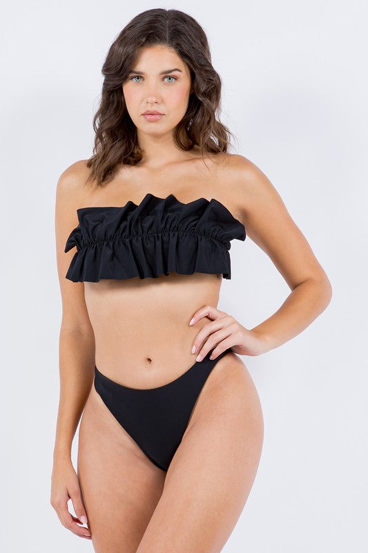 women's bikini in black 2 piece