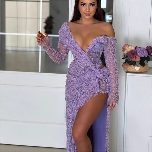 Women's Fashion Slim Fit Long Slit Dress