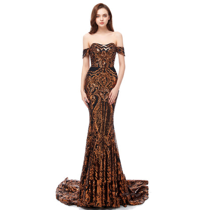 Embroidered sequin dress