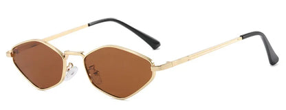 Trendy Polygonal Small Sunglasses Women Vintage Metal Frame Sunglasses Woman 2025 Glasses Ladies Shades Trends Summer Unique