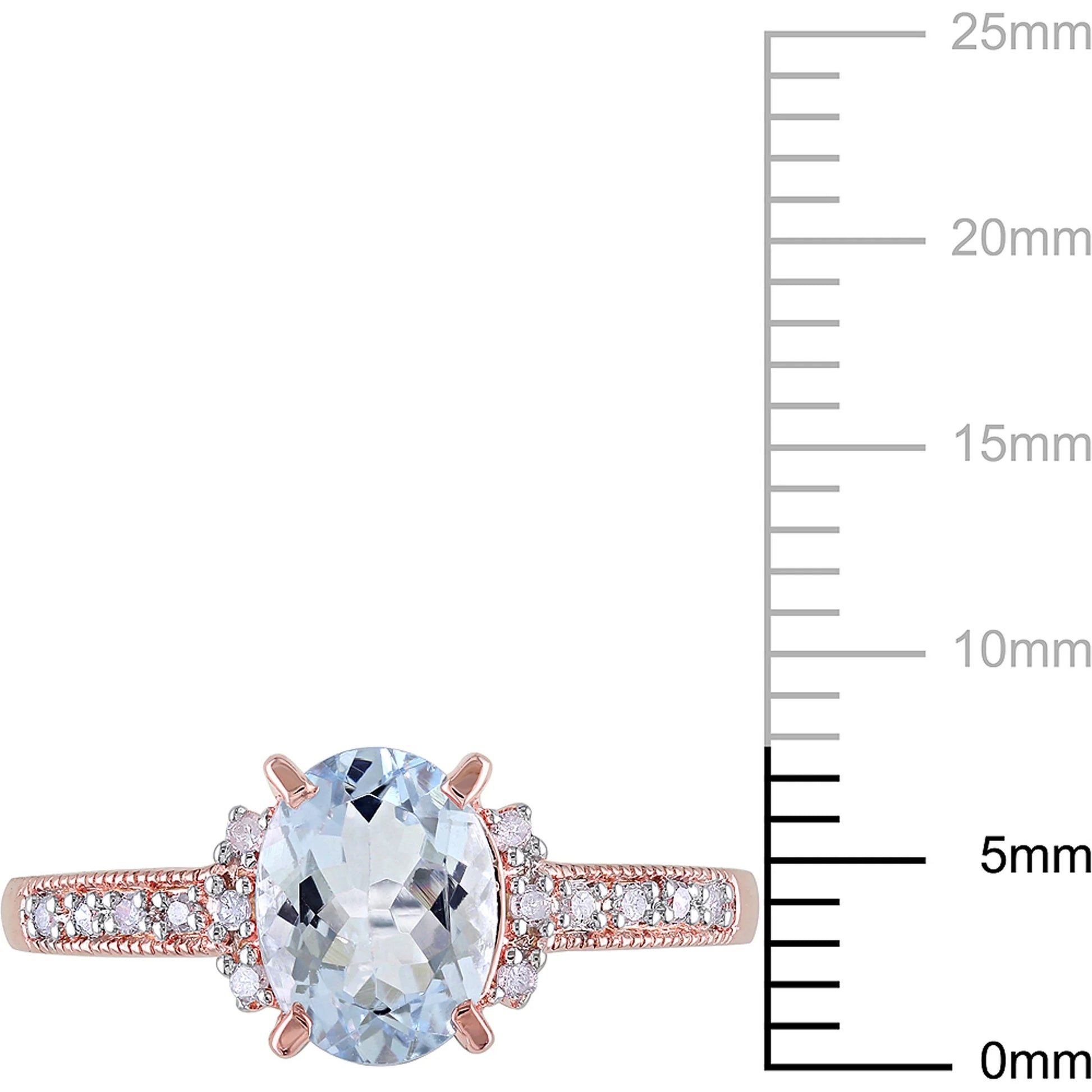 Women'S Aquamarine Rose Gold Plated Ring