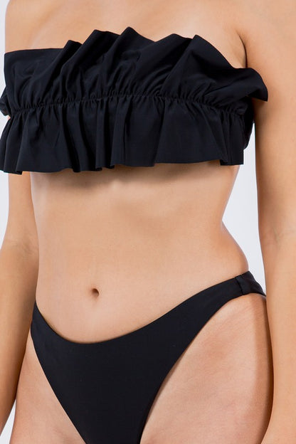 womens bikini in black. swimsuit.