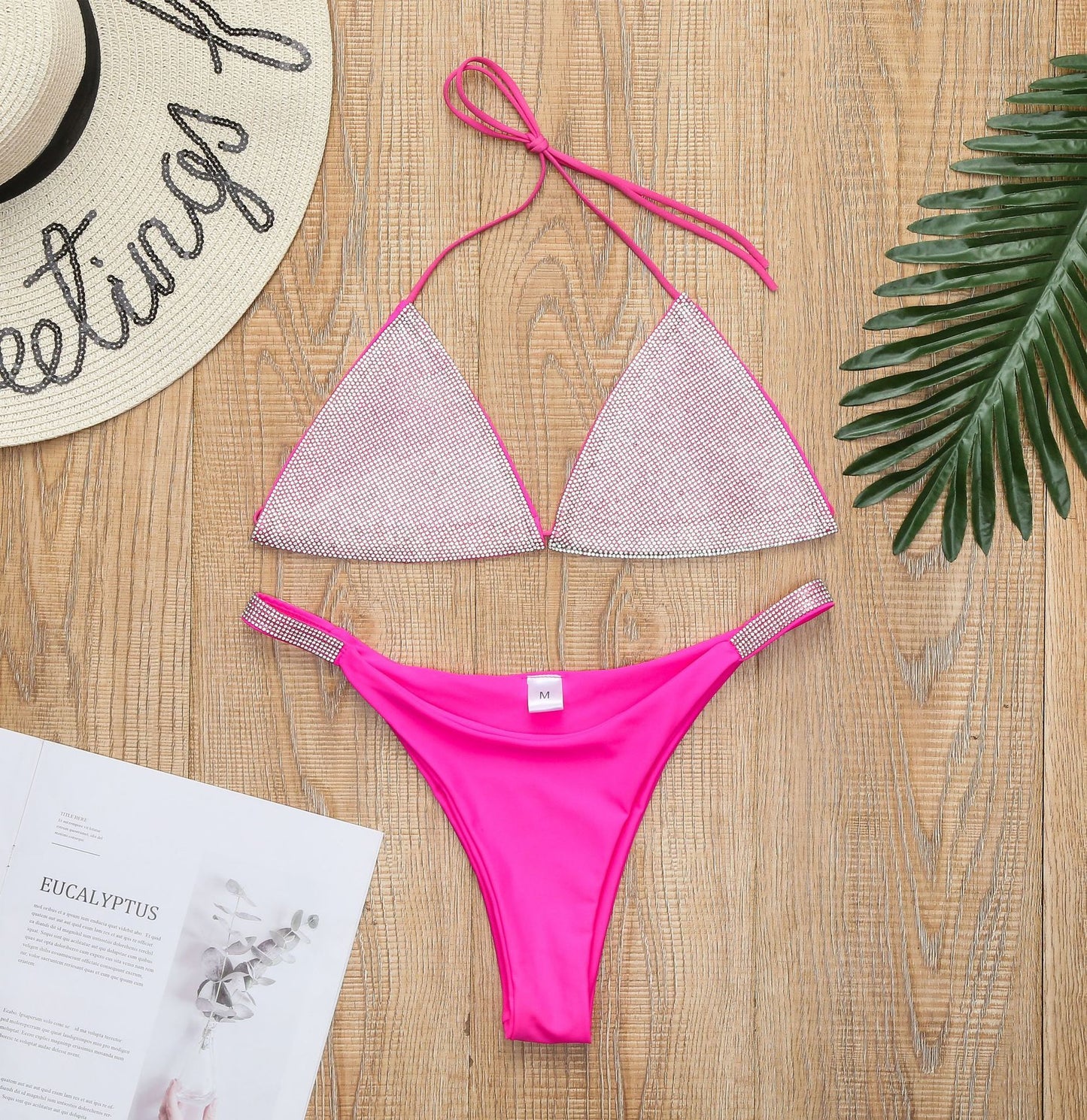 Luxury Bling Rhinestone Bikini Sliver Set
