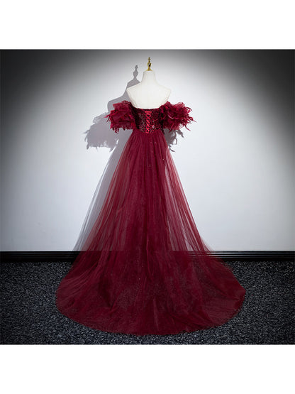 Red Formal Fishtail Sequins Evening Dress for Prom or Wedding