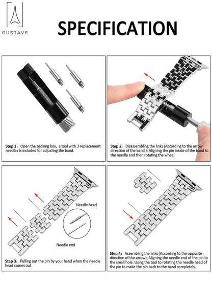 Bling Bracelet Bands Apple Watch Band 42Mm 44Mm Replacement Diamond Rhinestone Wristband Strap Compatible with Iwatch Series SE 8 7 6 5 4 3 2 1 "Rose Gold"