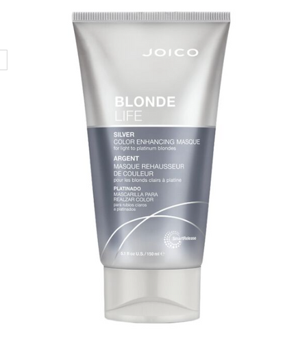 Silver conditioner for blonde hair and highlights to tone out brass, hydrate and add shine