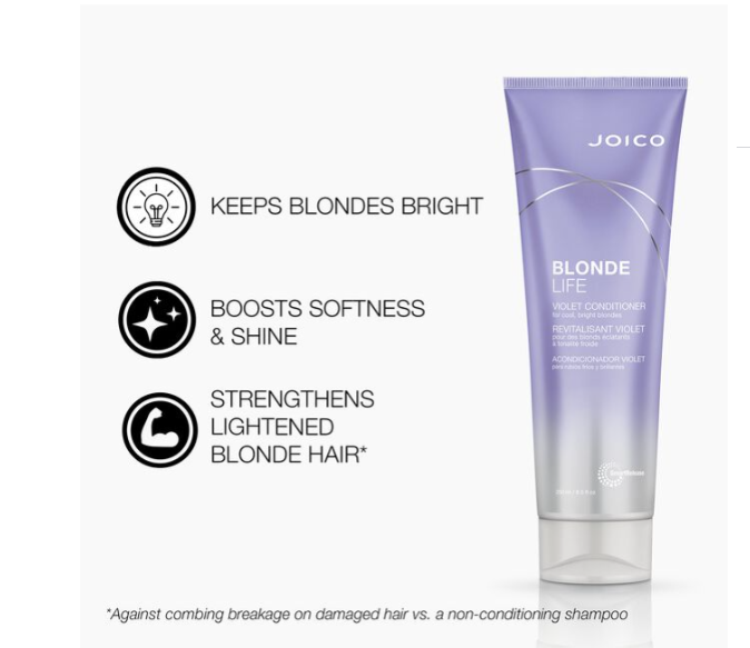 Keep blonde bright, Boost softness and shine, strengthens lightened blonde hair 
