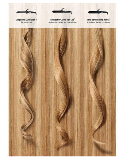 The extended length barrel quickly creates loose, modern curls and waves and makes it easier to style long hair, or style the back sections on shorter styles.