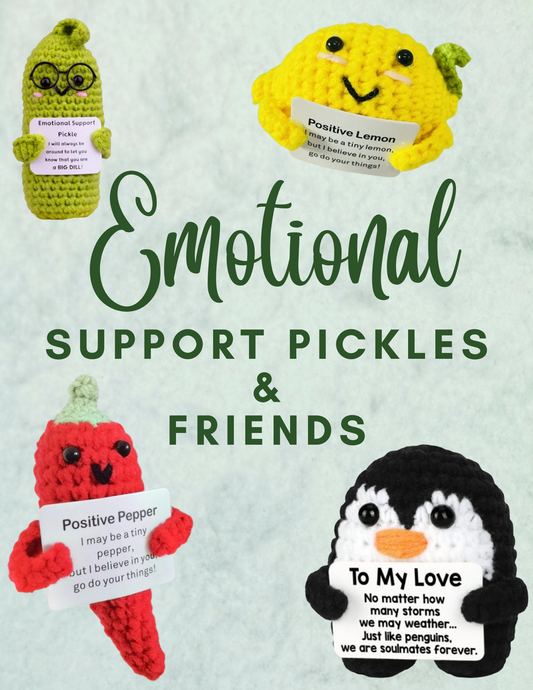 Emotional Support Pickle and Friends make the perfect gift for you coworker, mom, dad, sister, brother, or best friend!&nbsp;