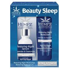 Hempz Beauty Sleep Duo Holiday Kit Gift Set - Retinol, Pure Natural Hemp Seed Oil, Lavender, and Chamomile, Retinol Alternative