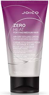 A tube of Joico Zero Heat air dry styling creme for fine/medium hair, with purple and white packaging.