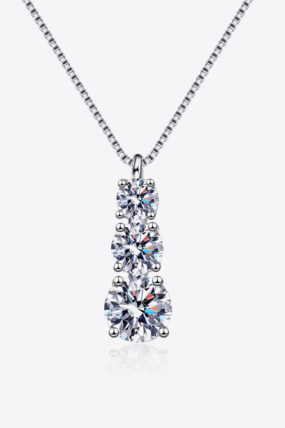 Moissanite Triple-Pendant Necklace 1.8 Carats