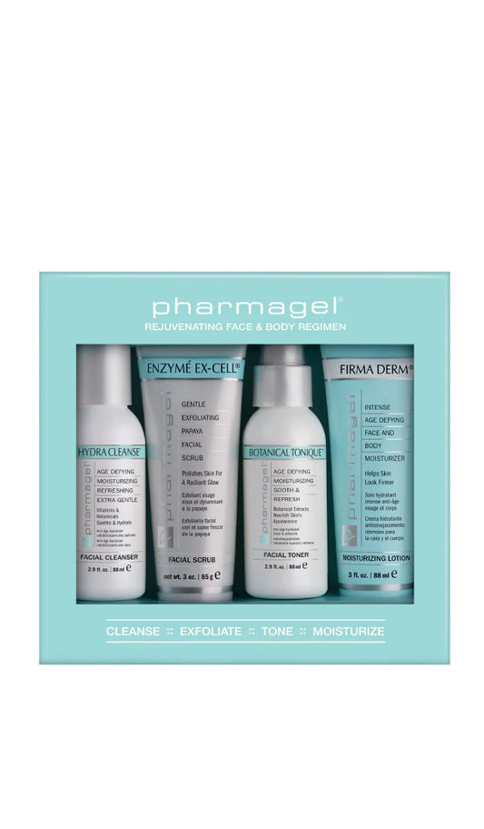 Pharmagel Kit - Cleanser, Exfoliate, Tone, and Moisturize Gift Set