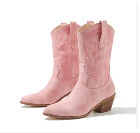 Western Embroidery Cowgirl Boots