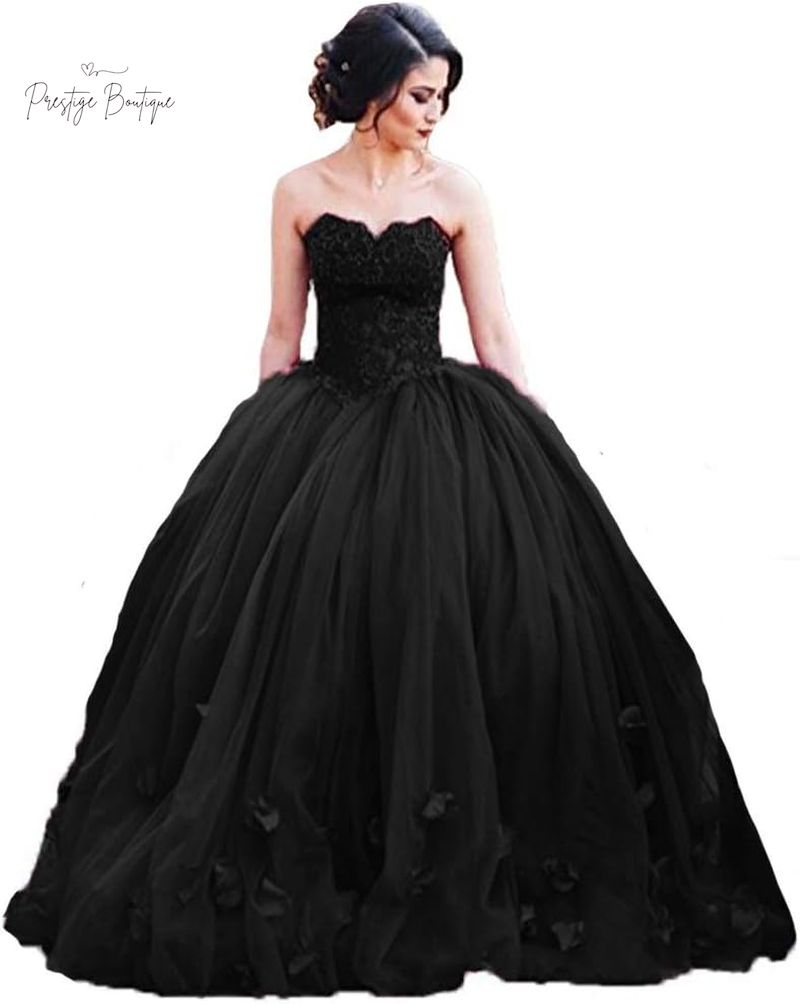 Kivary Women'S Long Ball Gown Tulle Floral Beaded Lace Formal Evening Prom Dress