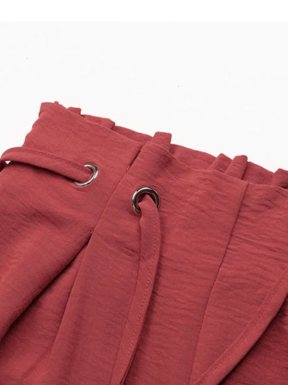 Women's Tied Solid Color Flowy Shorts clothing womens attire style inspo