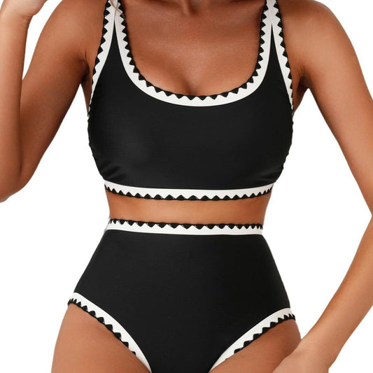 Fashion Paisley Pattern Floral Edge Sexy Bikini Swimsuit