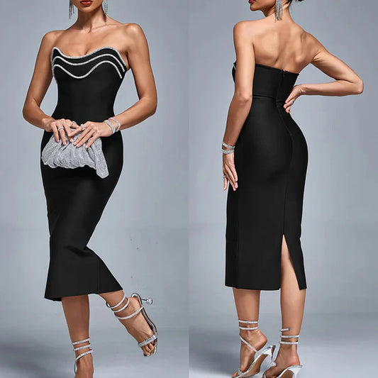 Customize Strapless Bodycon Sexy Dress A-Line Evening Dresses Formal Modern Backless Dress High Quality Prom Party Gown for Wome