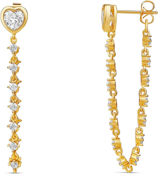 Dangle Earrings for Women - Cute Designer Earrings for Women Trendy Gold Chain E