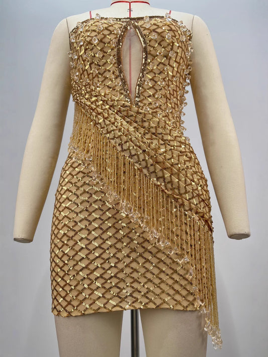 Women's Fashion Personality Tassel Sequins Dress