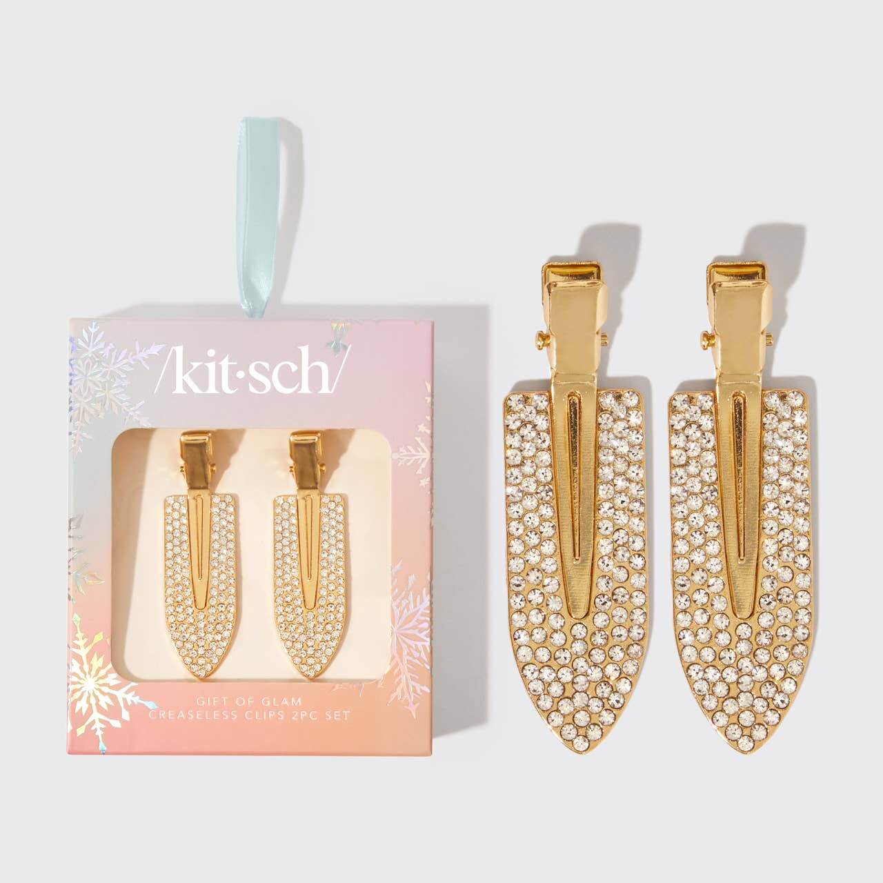 Kitsch Gift of Glam Creaseless Clips 2pc Set - Rhinestone