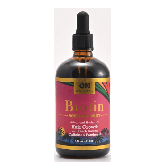 Biotin Oil - Rosemary Mint Advanced Hydration Hair Growth with Black Castor, Caffeine, & Panthenol -4 0z