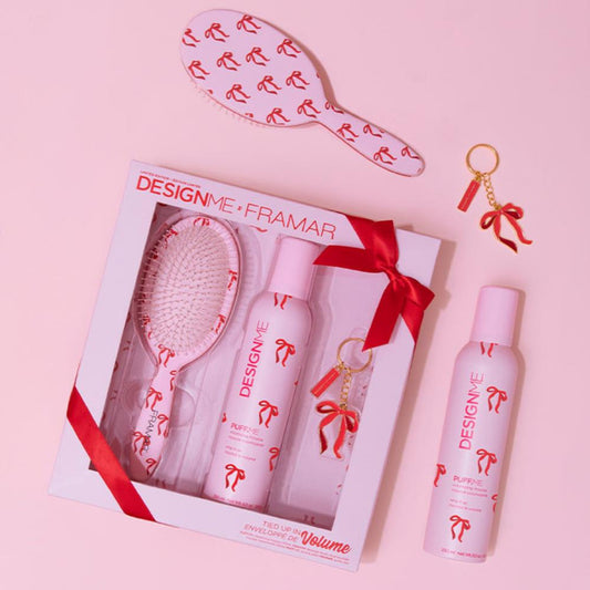 Brush, Hair Spray, and Keychain Gift Set