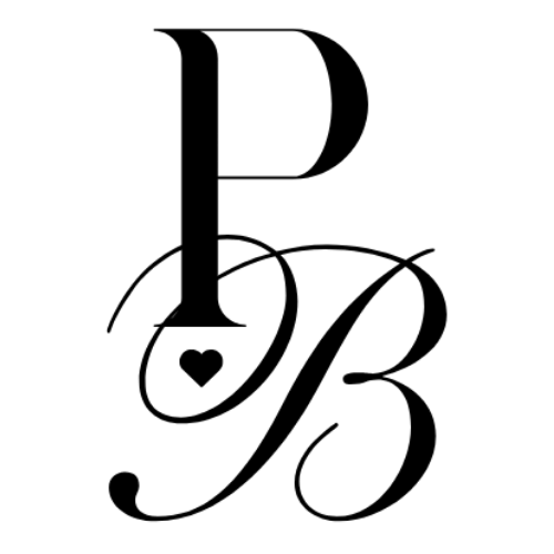 Prestige Boutique logo featuring elegant font and heart design, symbolizing luxury and style.