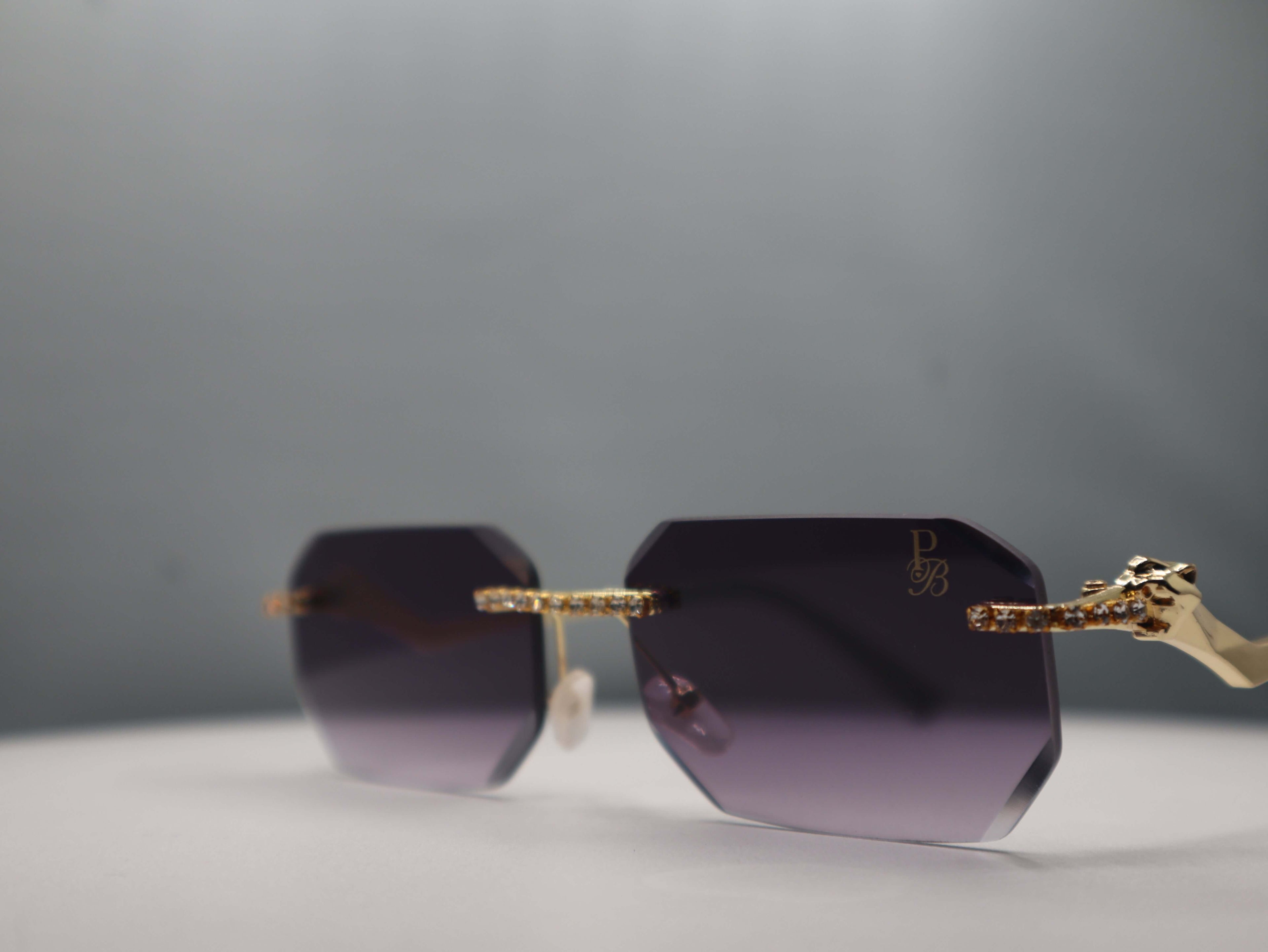 Prestige Boutique Queen Of The Jungle Women's Sunglasses with beveled frames and edgy design.