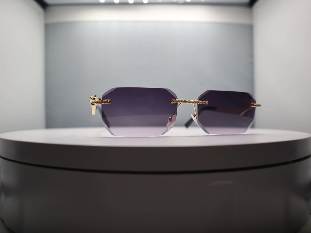 Elegant Prestige Boutique Queen Of The Jungle sunglasses with beveled frames and edgy design.