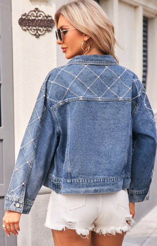 She's a Gem Diamond Pearl Denim Jacket