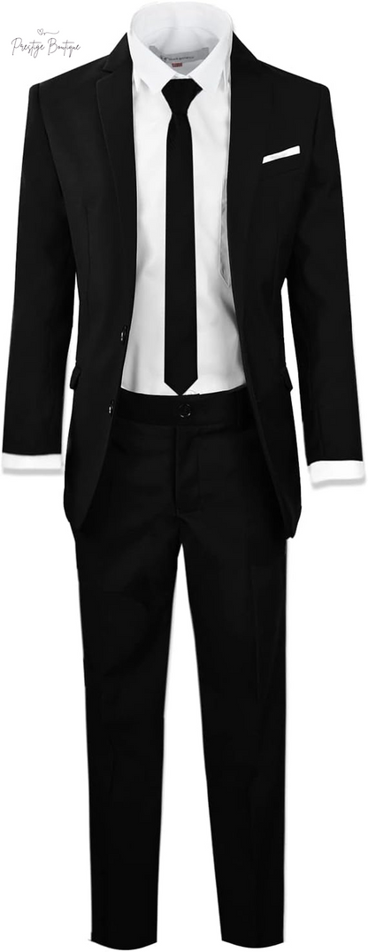 Black N Bianco Signature Boys' Slim Fit Suit Complete Outfit