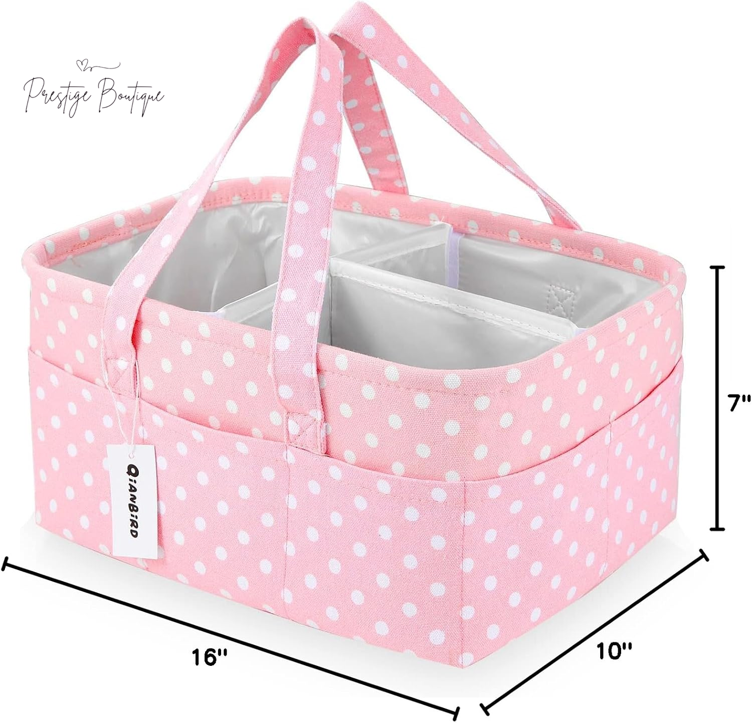Pink Diaper Caddy Organizer for Baby Girl-Large Portable Diaper Caddy Basket for Changing Table-Diaper Organizer Caddy-Car Travel Tote Bag-Newborn Registry Baby Shower Basket for Diapers & Wipes