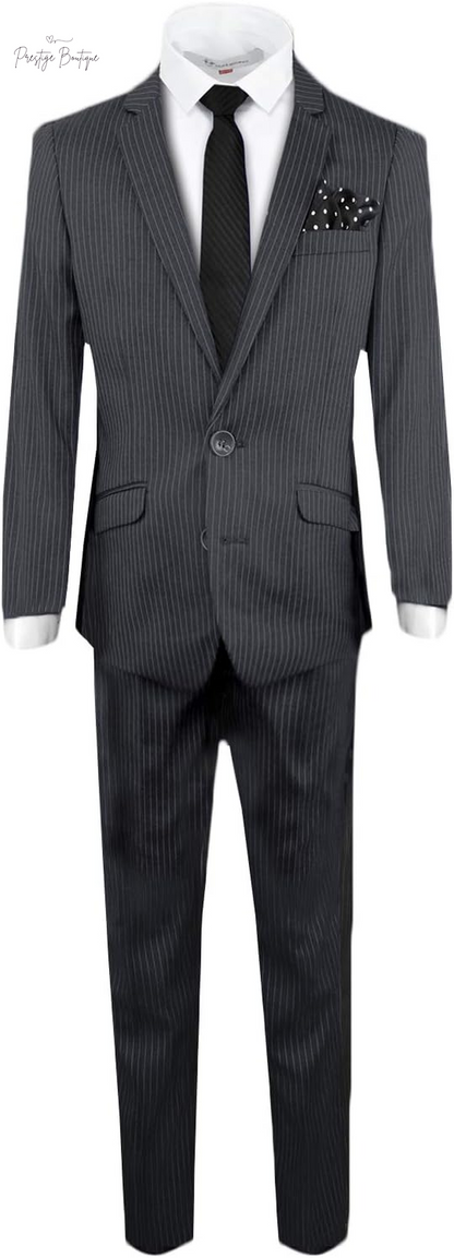 Black N Bianco Signature Boys' Slim Fit Suit Complete Outfit