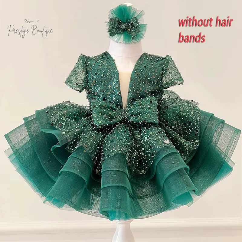 Princess Girls Sequined Ball Gown Party Tutu Dresses Baby Kids Flower Girl Wedding Birthday Party Vestidos Children Clothing