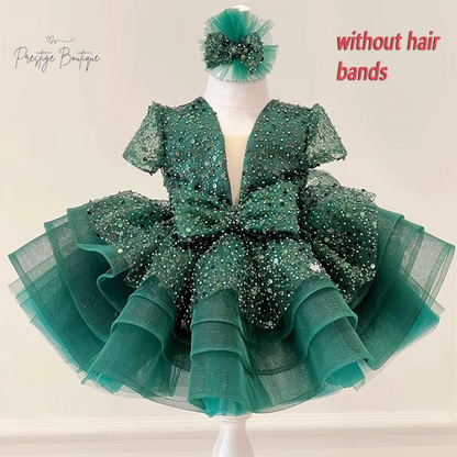 Princess Girls Sequined Ball Gown Party Tutu Dresses Baby Kids Flower Girl Wedding Birthday Party Vestidos Children Clothing