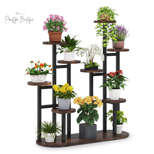Tribesigns Plant Stand Multi-Tiered 11 Potted Flower Shelf for Window Garden Balcony Corner Living Room