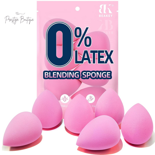 BEAKEY Super Soft Makeup Sponge Set of 6, Makeup Sponges for Foundation, Liquid, Cream and Powder, Pink Beauty Sponge for Blending, 0 Latex Blender