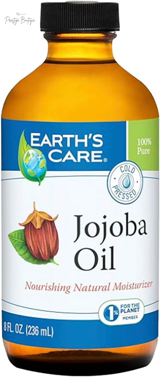Earth’S Care Jojoba Oil - 100% Pure Jojoba Oil for Hair, Skin and Nails - Cold Pressed - Nourishing Natural Moisturizer - 8 FL OZ