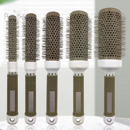 Hair Styling Hair Brush Nylon Comb Thermal Aluminum Tube round Barrel Hair Comb Professional Salon Hair Brush Hair Rollers Tools