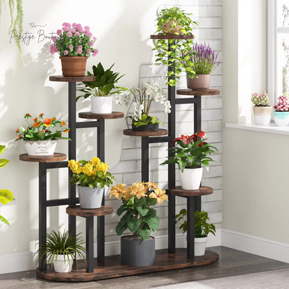 Tribesigns Plant Stand Multi-Tiered 11 Potted Flower Shelf for Window Garden Balcony Corner Living Room